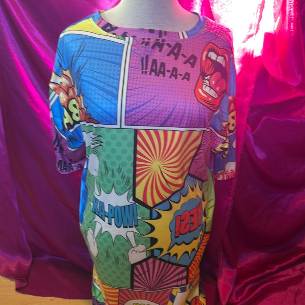 Comic shirt. Like new. Longer style. Wear as a dress with a belt, or  whatever